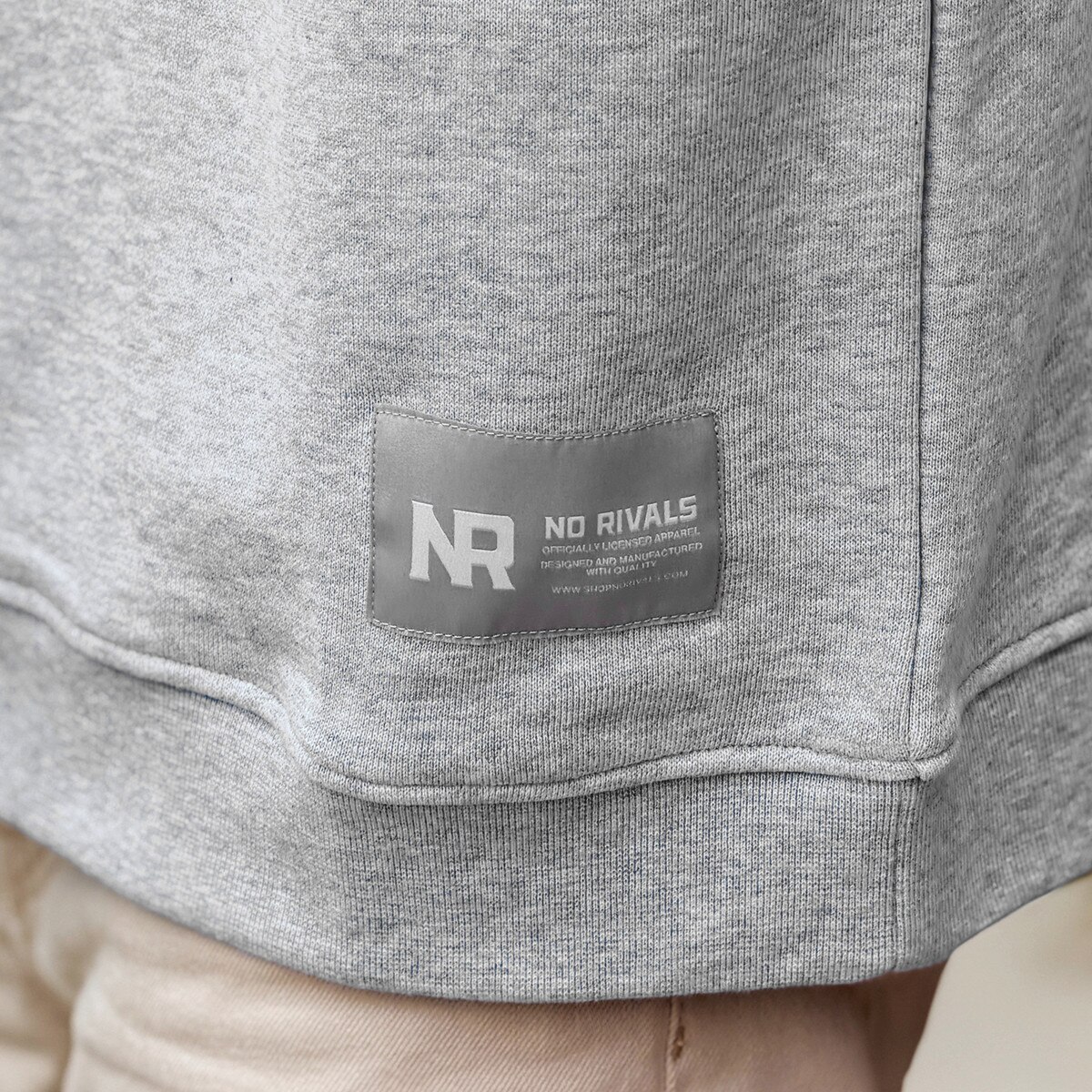 No Rivals I-State Gray Mockneck label close up